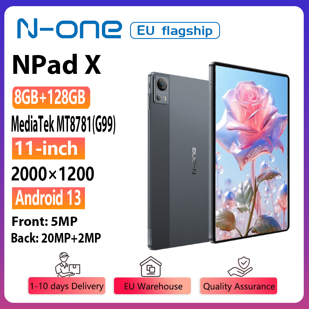 N-one NPad X MTK G99 8-Kerne Tablet PC 10,95'' Android 13 Schnellladung 8600 mAh MAX 8+8 GB 128 GB 2000*1200 FHD IPS 4G LTE Wi-Fi