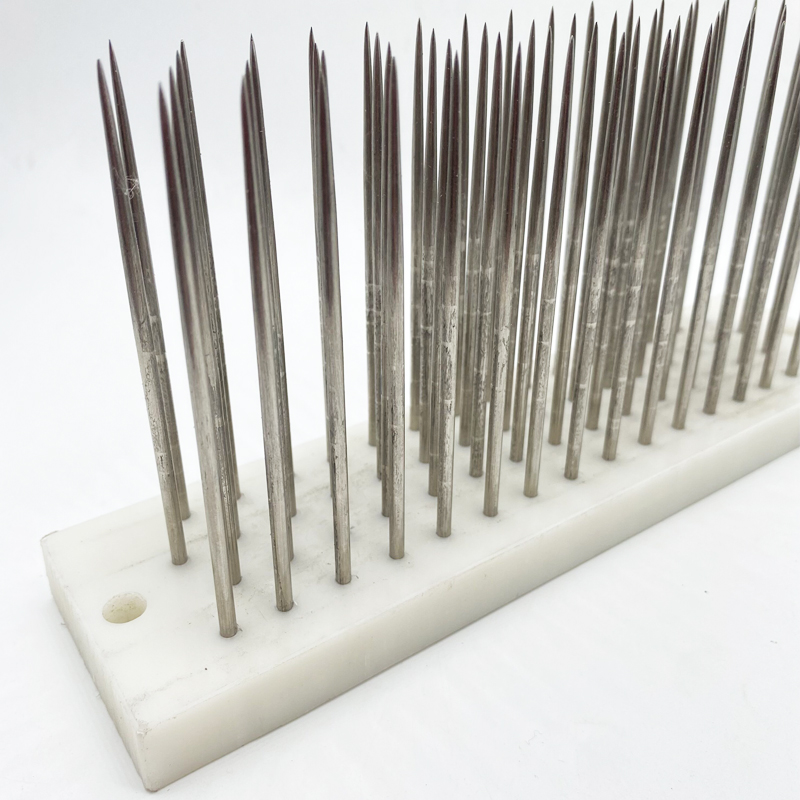 22 × 5.5 × 8.5 センチメートル白ステンレス鋼ヘアハックル針付きコーミングバルクヘア人毛エクステンションコームマシン横糸ツール
