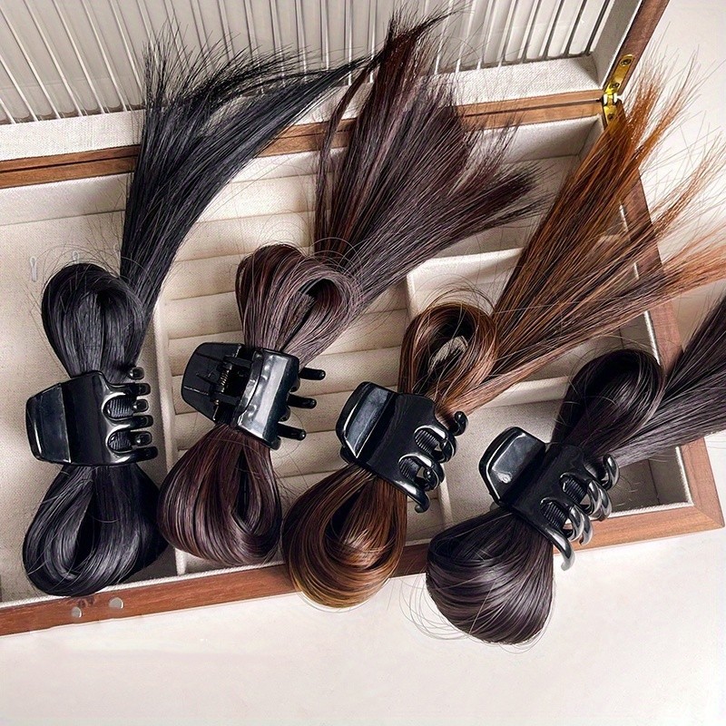 H & Star วิกผมหางม้าสังเคราะห์สำหรับผู้หญิงผมหางม้าทรงสั้นตรงมองไม่เห็น