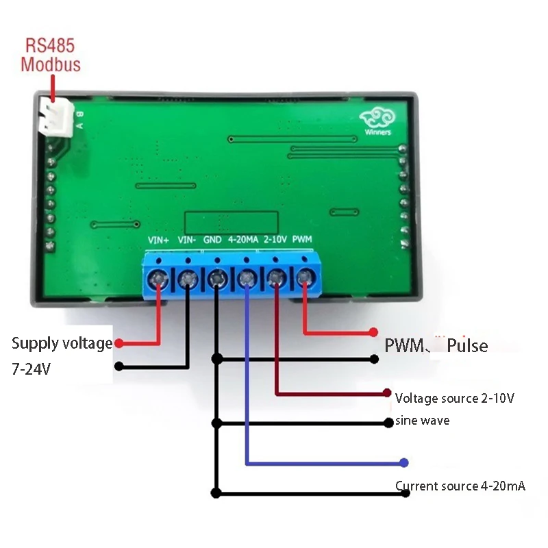 Módulo ajustable de pulso PWM onda sinusoidal 0/4-20mA, generador de señal 0/2-10V RS485 Modbus