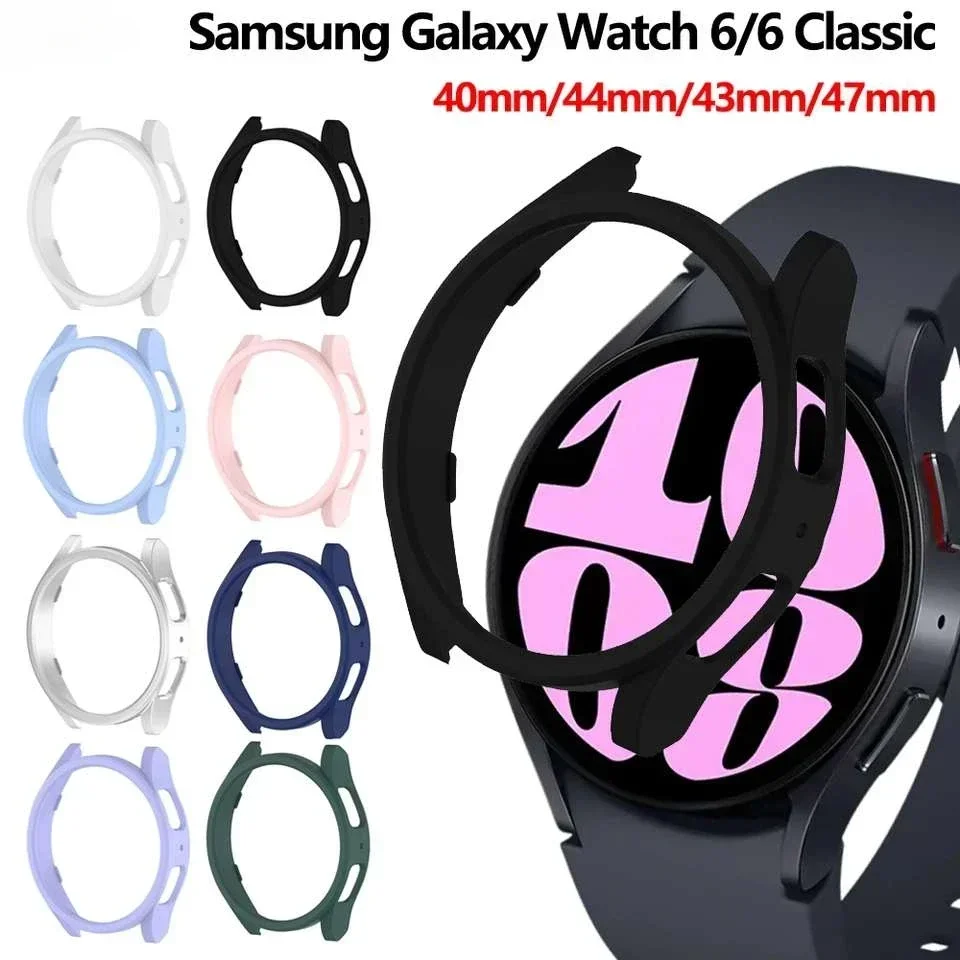 Hülle für Samsung Galaxy Watch 6 Classic 47 mm 43 mm Displayschutzfolie PC Bumper Rundum Galaxy Watch 6 40 mm 44 mm Zubehör