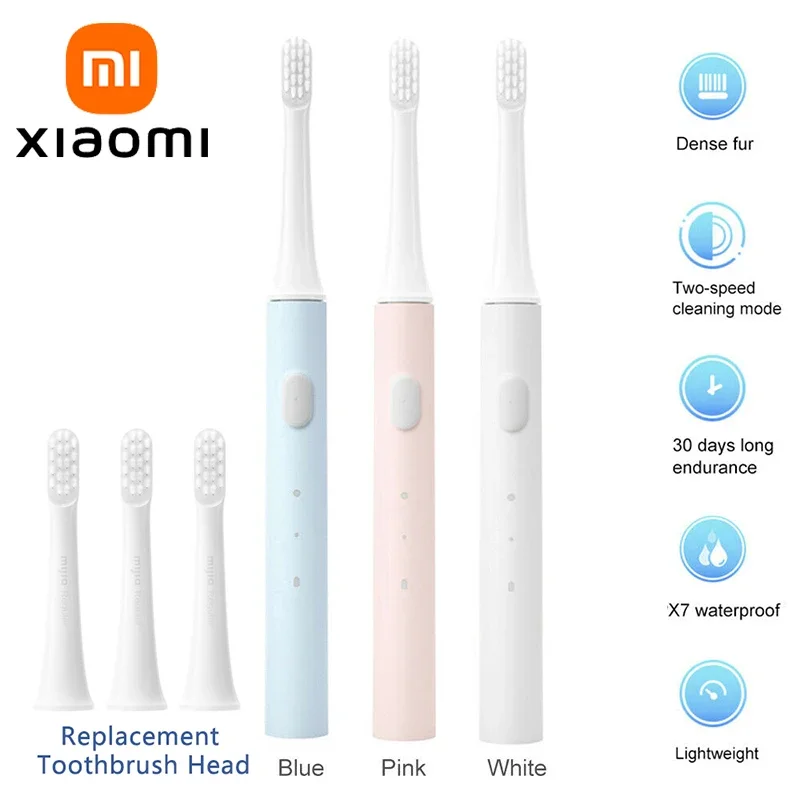 Xiaomi Mijia T100 Âm Bàn Chải Đánh Răng Điện Mi Smart Răng Bàn Chải Nhiều Màu Sắc USB Sạc IPX7 Chống Thấm Nước Cho Bàn Chải Đánh Răng Đầu