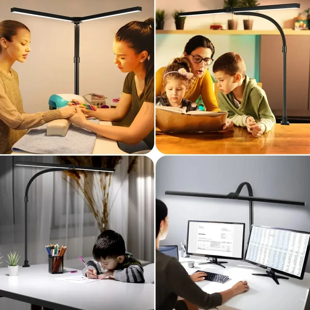 Dupla única cabeça led clipe lâmpada de mesa regulável computador candeeiros de mesa monitor luz arquiteto candeeiro de mesa para luzes de leitura de escritório