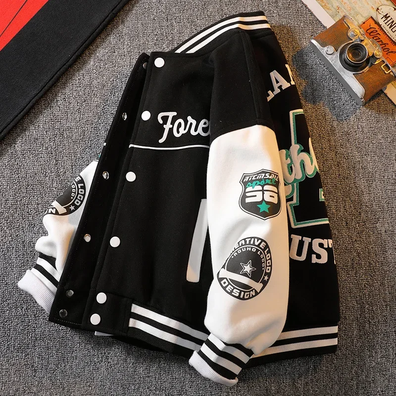 Fashion Spring Autumn Long Sleeve Outwear Teenager Kids Letter Printed Coat Sport Children Clothing 3 8 10 12 Years Old