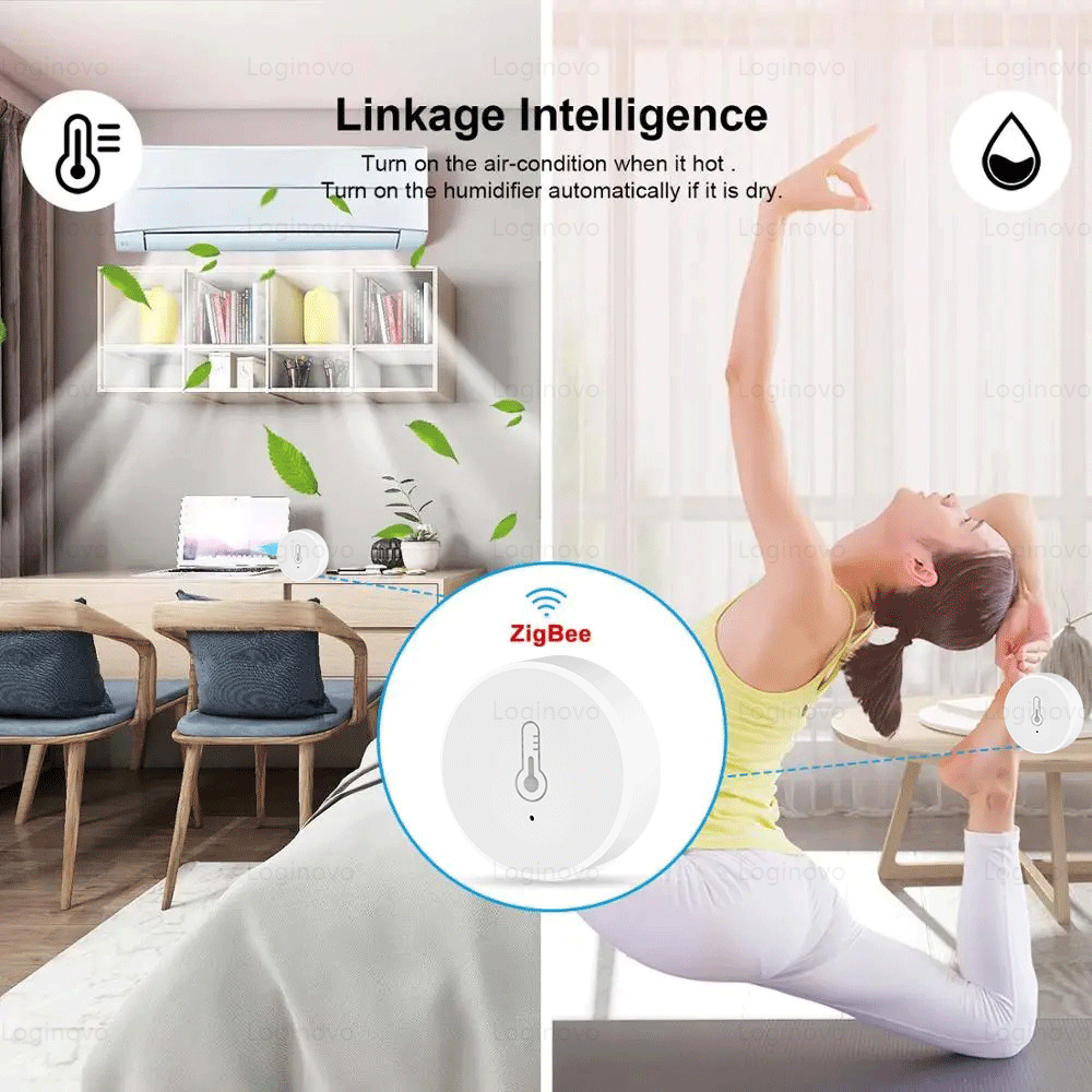 Tuya スマート Zigbee 温度と湿度センサーホームオートメーション屋内湿度検出器 Alexa Google ホームスマートライフアプリ