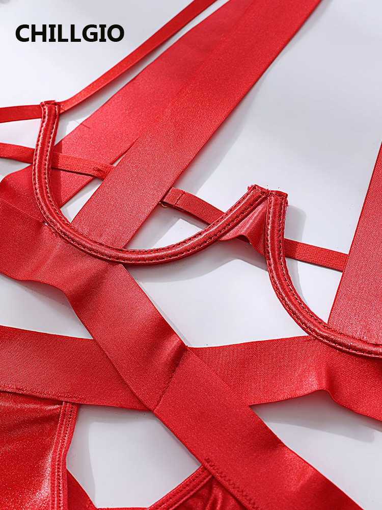 CHILLGIO Body Frauen Bügel Push-Up Sexy Dessous Heißer Erotische Strampler Chic Cut Höhlte Onesie Off Schulter Halter Playsuits