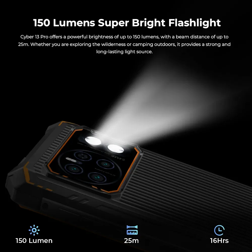 [World Premiere] HOTWAV Cyber 13 Pro 150LM Flashlight 20GB+256GB 6.6'' FHD+ 2K 10800mAh 20W Fast Charging 64MP Android 13 Global