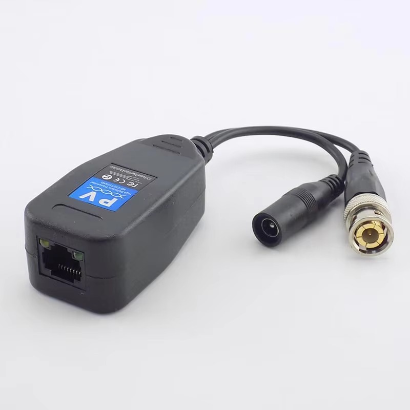 Escam-balão de vídeo passivo, 1 par de (2 peças) cctv, usb, transmissor, conector para rj45, bnc, macho para cctv, câmera de vídeo
