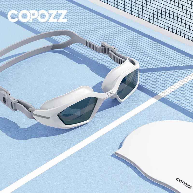 COPOZZ profesionales gafas de natación，gafas natacion hombre，gafas piscina hombre mujer，gafas natación graduadas，antiniebla protección UV ajustables para adultos gafas de piscina， electrochapadas gafas  hombre，