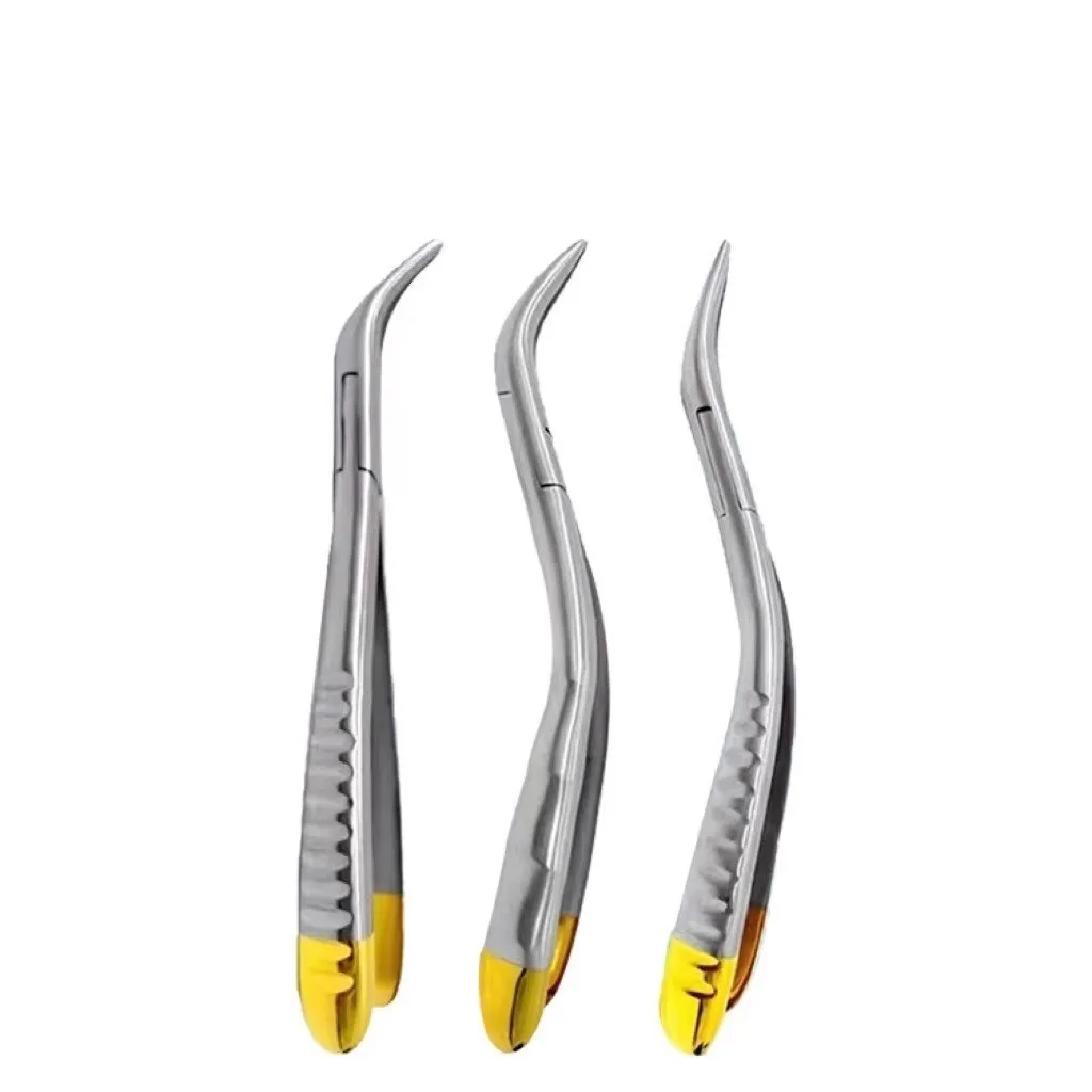 1 Pc Tandheelkundige Wortel Fragment Tand Extractie Tang Rvs Gebogen Snavel Gekarteld Maxillaire Mandibulaire Autoclaveerbaar Gereedschap