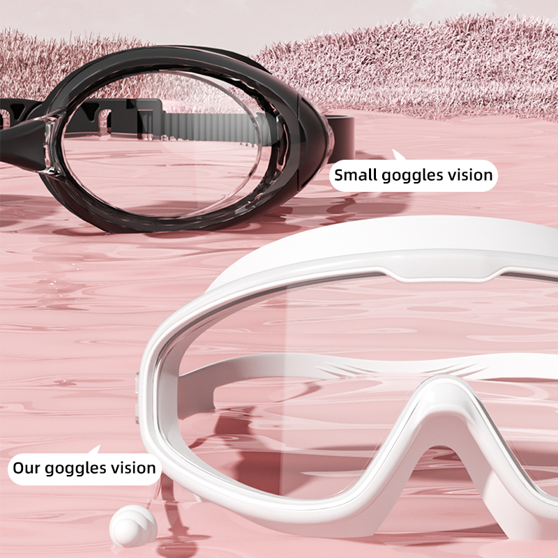 Swimming Goggles Big Frame Swimming Goggles Big Frame HD Wide View Anti-Fog UV Protection Swimming Goggles for Adults No Leaking