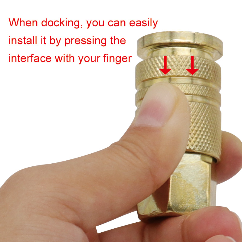 5Pcs 1/4" Quick Coupler Set Solid Air Hose Plug Pins Rotate Air Hose Line End Connector Fittings For Compress Pneumatic Parts