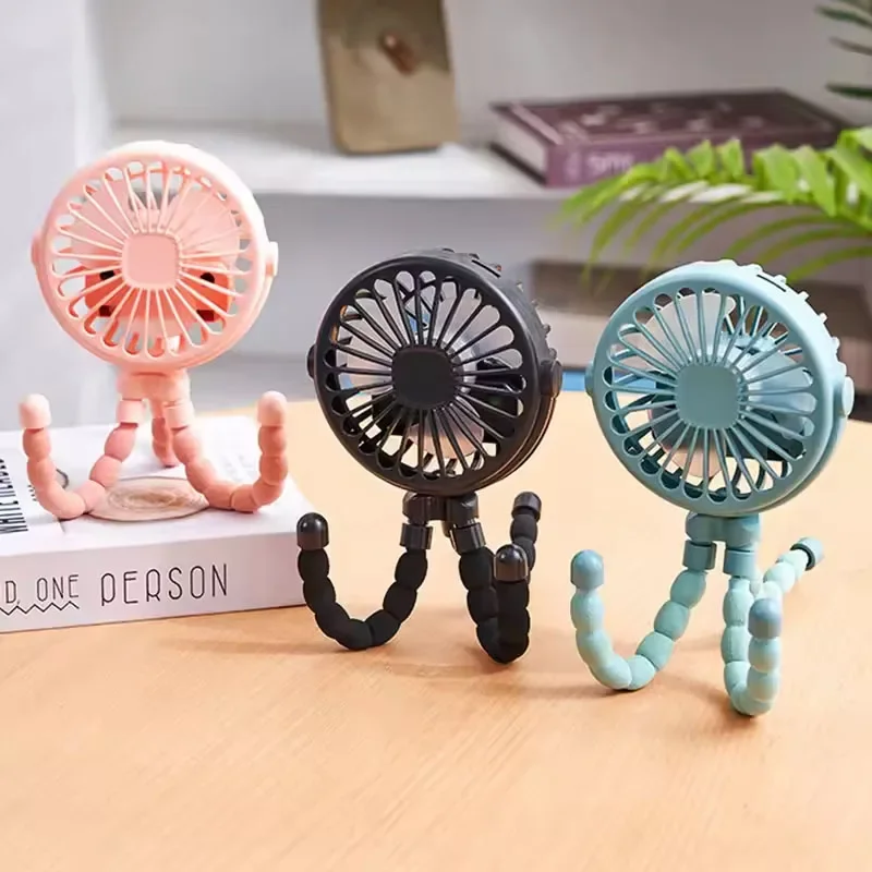 พัดลมมินิรูปปลาหมึก พัดลมติดรถเข็นเด็ก พัดลมมือถือ ชาร์จ USB แบบไร้ใบพัด พัดลมพับได้ขนาดเล็ก พัดลมตั้งโต๊ะแบบเงียบ พัดลมระบายความร้อนสำหรับใช้งานกลางแจ้ง