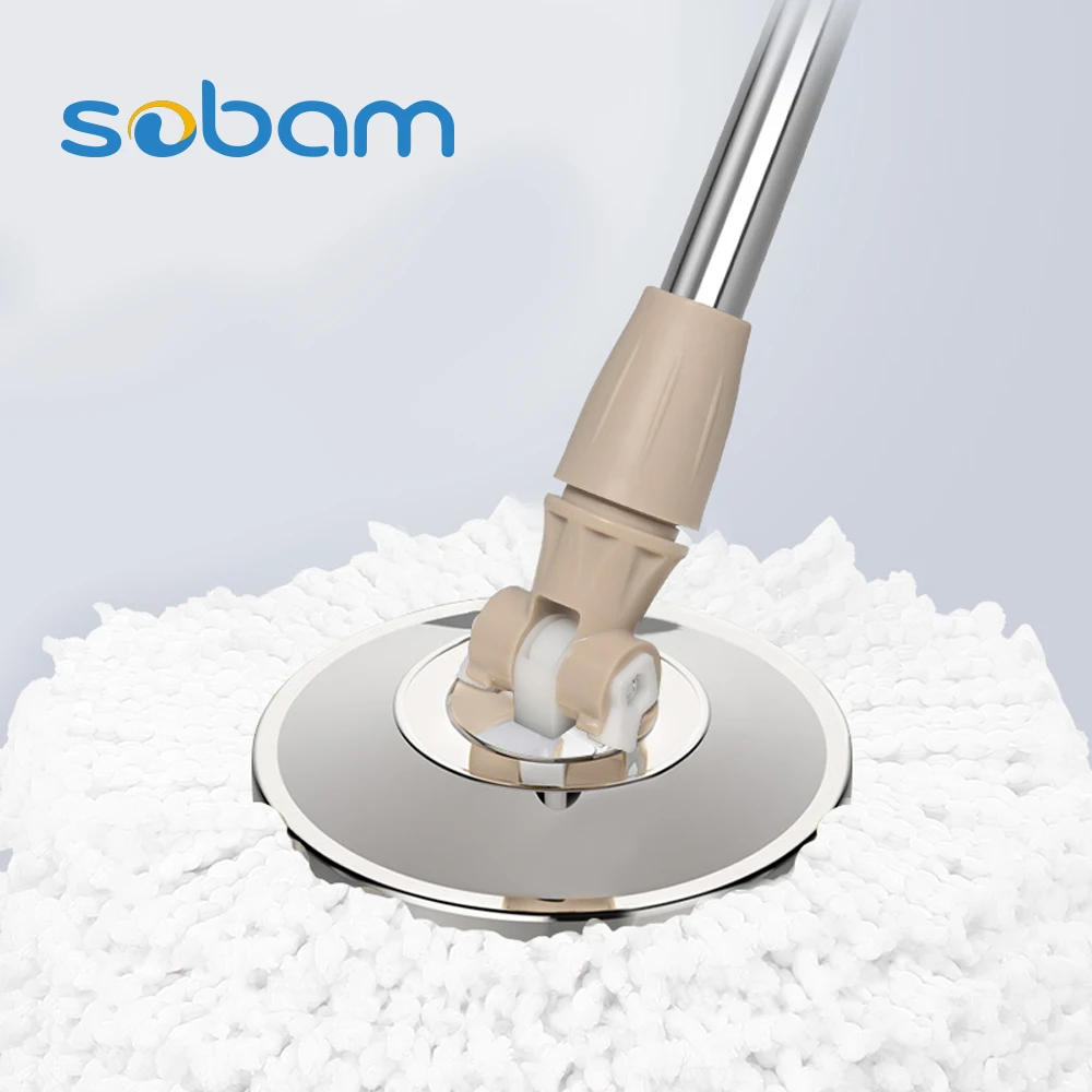 Sobam Free Hand Washing Telescopic Rod 360 Degree Rotating Rotatable Adjustable Cleaning Mop Bucket