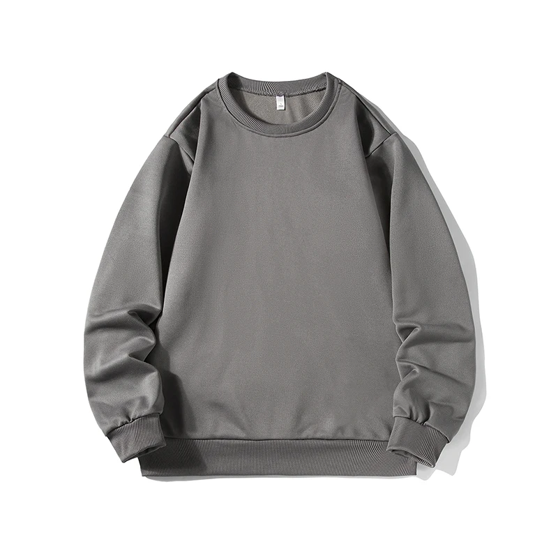 Herren Sweatshirt Herbst und Winter lässig Basic Fleece Rundhals ausschnitt Hoodie Street Unisex einfarbig locker weich übergroßen Pullover