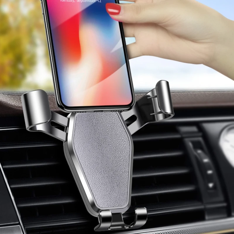 Soporte de teléfono de gravedad para coche, Clip de ventilación de aire, montaje de cara sonriente, soporte de celular móvil, soporte GPS para iPhone 12 Pro Max, Xiaomi, Samsung