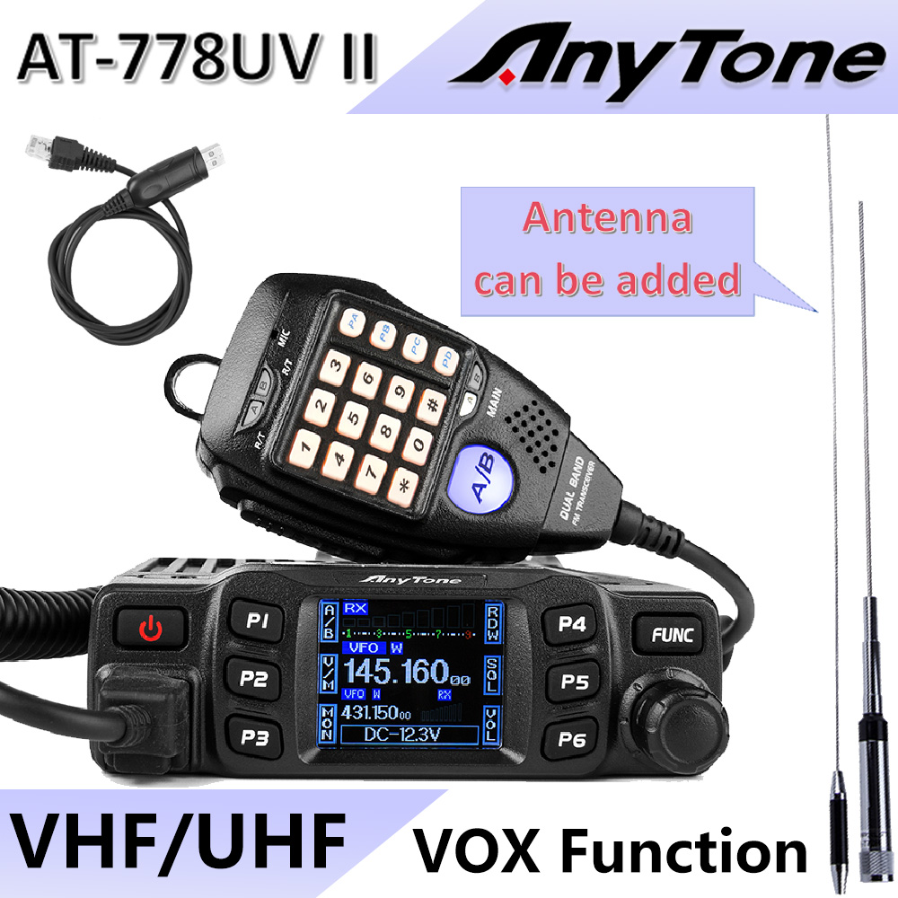 Anytone AT-778UV II Mobilfunk 25 Watt Dualband UKW UHF Zwei-Wege-Radio Mini Amateur Transceiver für PKW