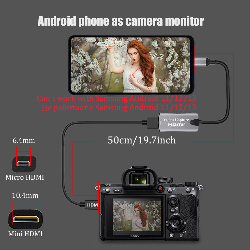 BFOLLOW Android Điện Thoại Máy Tính Bảng Như Máy Ảnh Giám HDMI Cho Vlog Youtuber Nhà Làm Phim DSLR Bắt Hình Thẻ