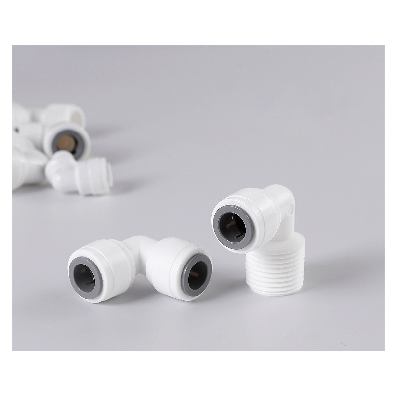 Codo de ángulo recto, accesorio de agua RO, manguera de 1/4 ", Pope, conector de rosca macho hembra de 3/8", filtro, piezas de ósmosis inversa