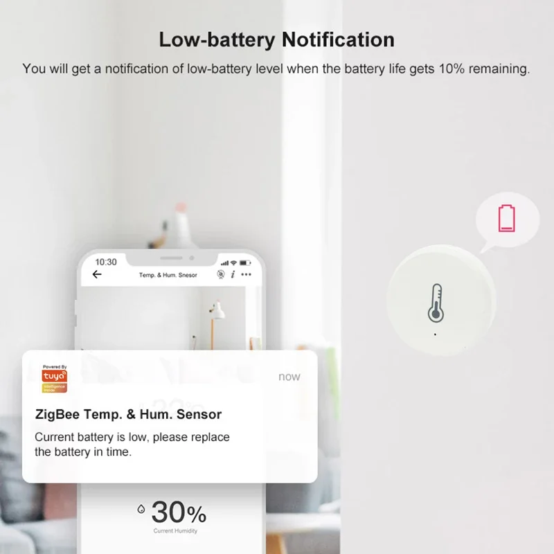 Tuya ZigBee เซ็นเซอร์ความชื้นและอุณหภูมิอัจฉริยะ, แอปตรวจสอบชีวิตอัจฉริยะควบคุมการทำงานร่วมกับ Alexa Google Home Zigbee2mqtt