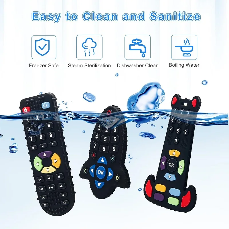 เด็กTeethingของเล่นซิลิโคนเกรดอาหารTeetherสําหรับทารก 0 3 6 12 เดือนTV Remote Shapeเด็กวัยหัดเดินChew Teethingบรรเทาของเล่นเด็ก
