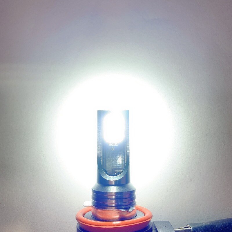 2 stuks H8 H9 H1 H3 Led H11 9005 HB3 9006 HB4 Auto CSP LED Mistkoplamp 6000K Wit Auto Mistlamp Dag Running Light