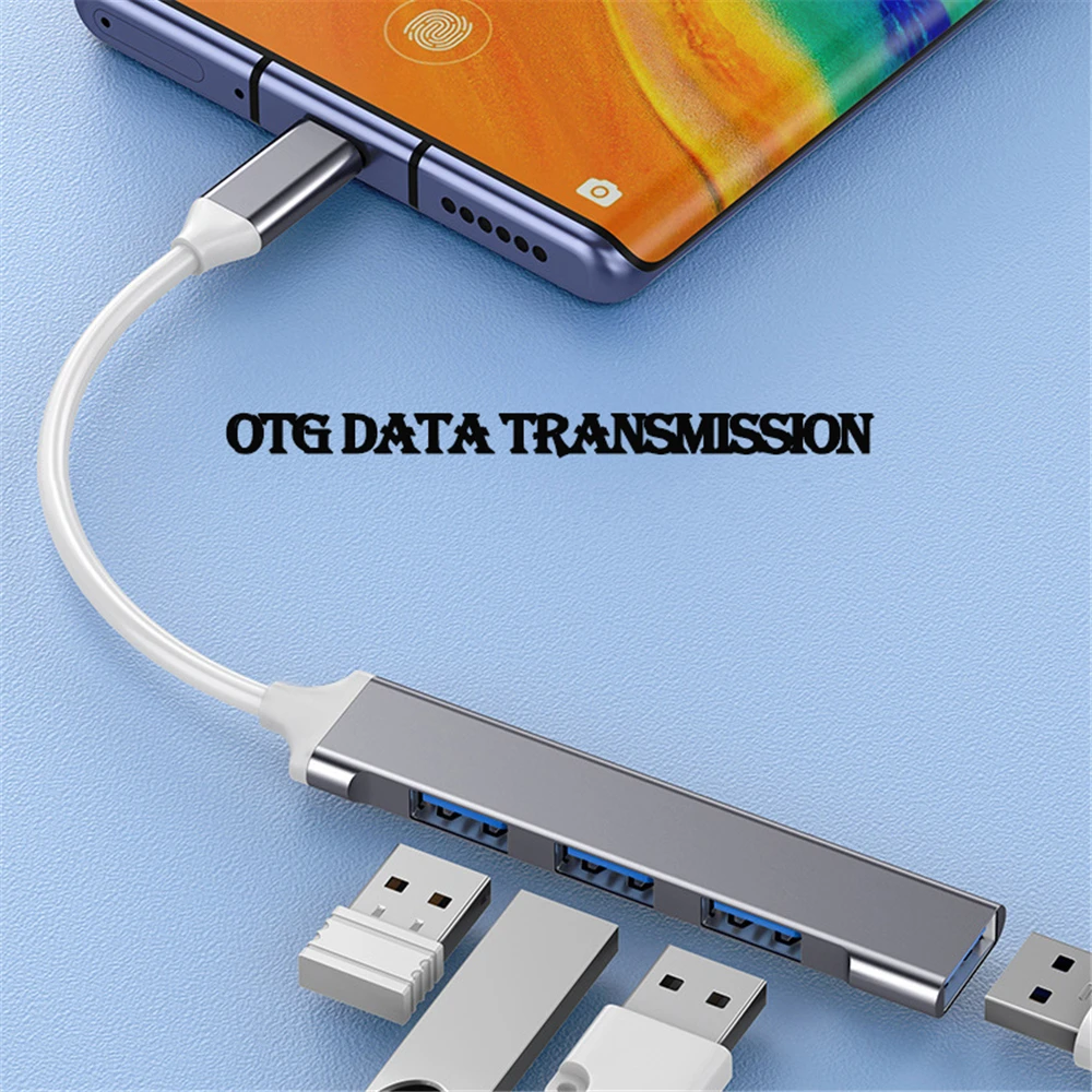 Hub USB 3,0 Hub USB 4 puertos divisor tipo c de alta velocidad 5Gbps para accesorios de ordenador PC concentrador multipuerto 4 puertos USB 3,0 2,0