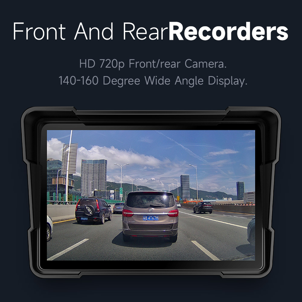 Jiuyin 5Inch Motorcycle Navigation Gps Hd Dual Video Recording Smart Wireless Apple Carplay Android Ipx7 Waterproof