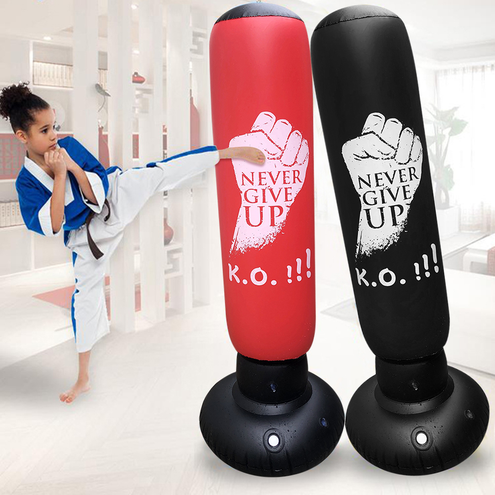 Sac de Boxe gonflable Sac De Boxe Fitness Boxe Sac PVC Combat Sportif Colonne Jouet Enfants Combat de Boxe Pression Sable