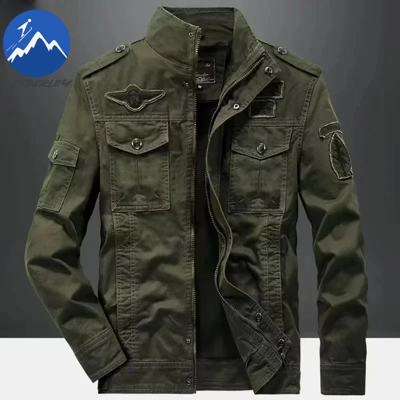 2025 New Casual Climbing pilots Jacket Men Plus Size 6XL Jaqueta Masculina working clothes Spring Autumn Cargo Mens Jackets Coat