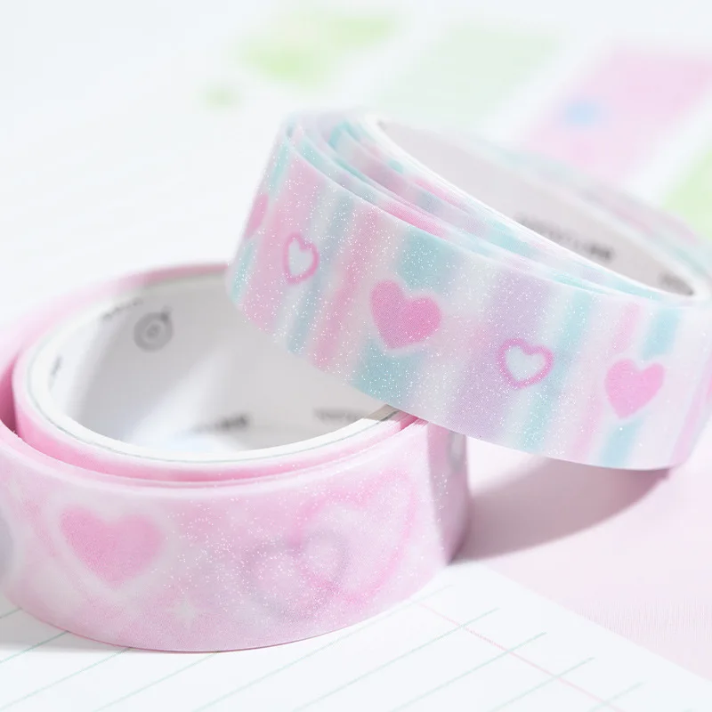 5 롤/많은 귀여운 소녀 하트 Washi 테이프 달콤한 멋진 스크랩북 저널 장식 접착 테이프 DIY 재료 스티커 편지지