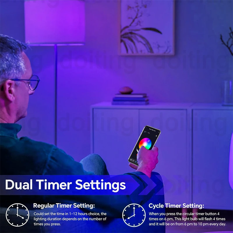 Luce che cambia colore B22 Tuya Bluetooth APP Controllo 220V Lampadine LED Dimmerabile RGB Bianco RGBCCT 16 milioni di vita intelligente
