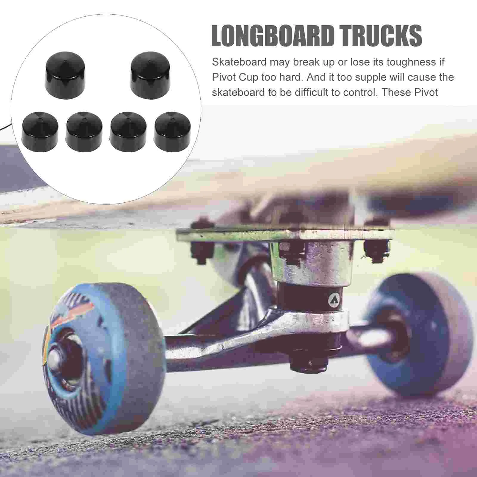 2 ชุด Longboard รถบรรทุกเปลี่ยนสเก็ตบอร์ดจุดถ้วย Longboard อะไหล่สเก็ตบอร์ดกลางแจ้งสร้างฮาร์ดแวร์ชุดสีดํา