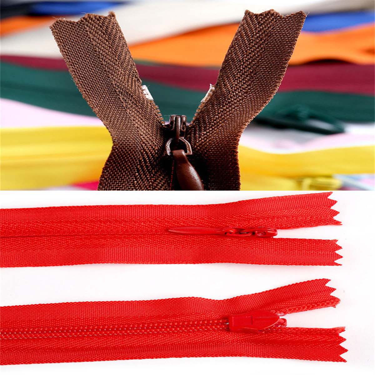 (10 pièces)3 # Fermeture éclair Invisible en Nylon, vente en gros, pantalon habillé à queue fermée, fermetures éclair latérales 60cm