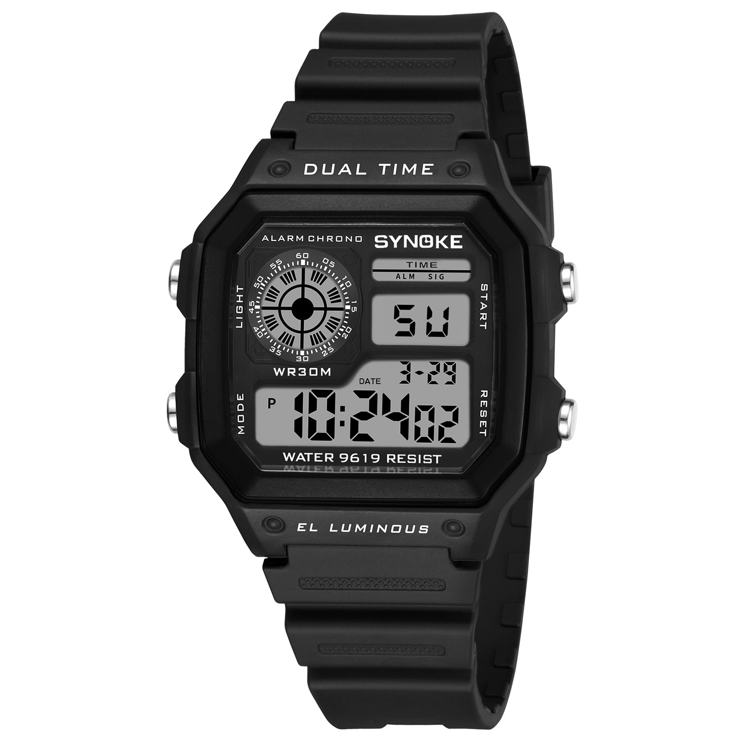 SYNOKE Orologi digitali militari da uomo Sport Cronografo luminoso Orologi da polso elettronici maschili impermeabili Relogio Masculino