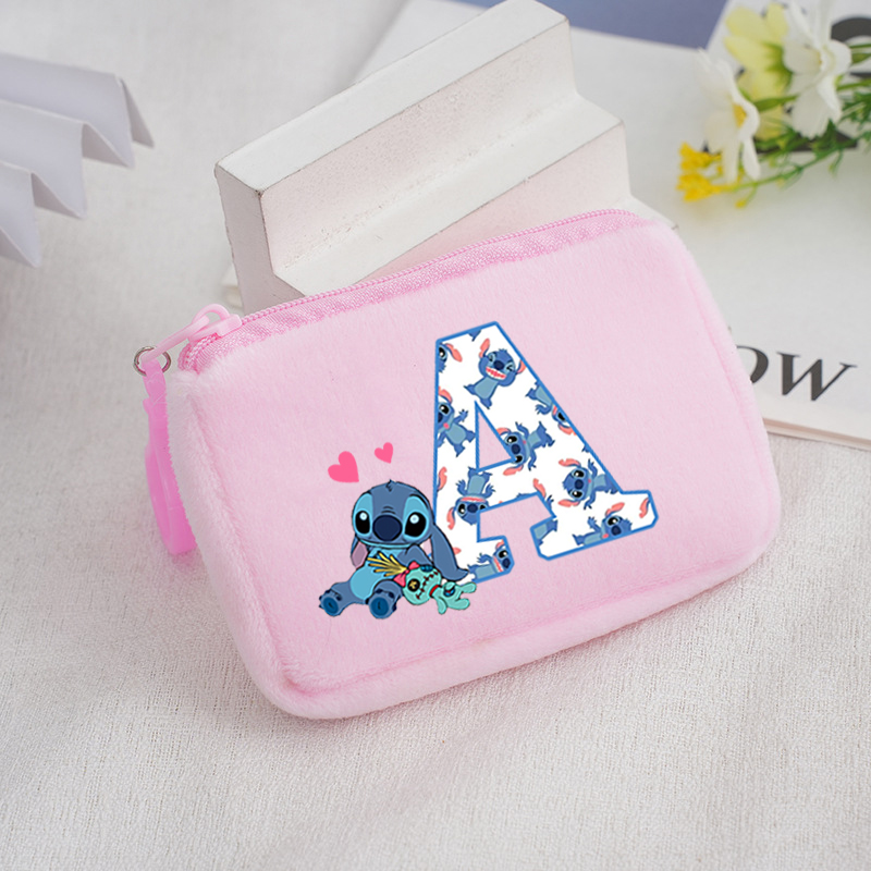 ディズニーステッチスクエアぬいぐるみ小銭入れ女の子かわいい 26 レタープリント財布子供ポータブルミニ収納袋子供の誕生日プレゼント