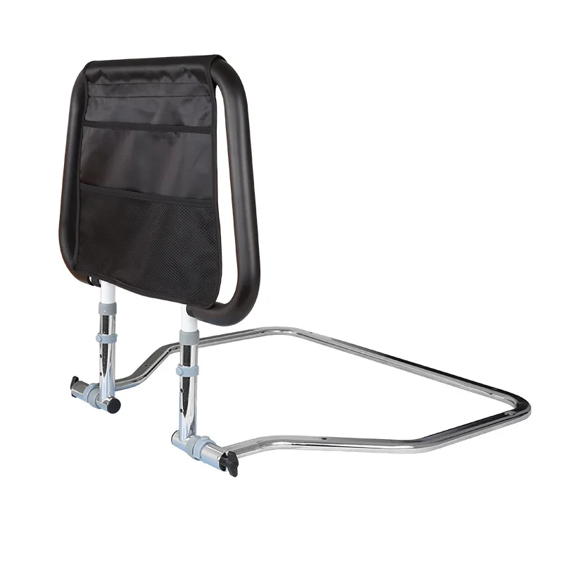 ราวจับข้างเตียง CarbonSteel ราวกั้นความปลอดภัยแบบพับได้สําหรับผู้สูงอายุ กรอบช่วยปรับความสูงได้สําหรับการป้องกันการตก