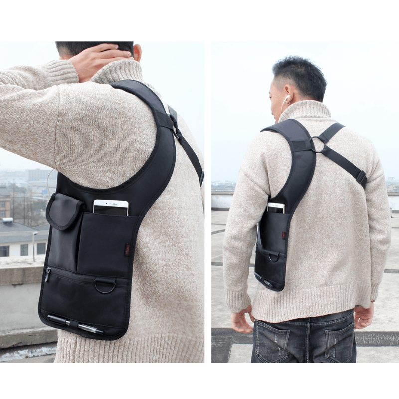 1pc Anti-Pry Organizer Hidden Underarm Bag Inspector Leather Case Tablet Card Holder Wallet Men's Chest Bag Shoulder Bag