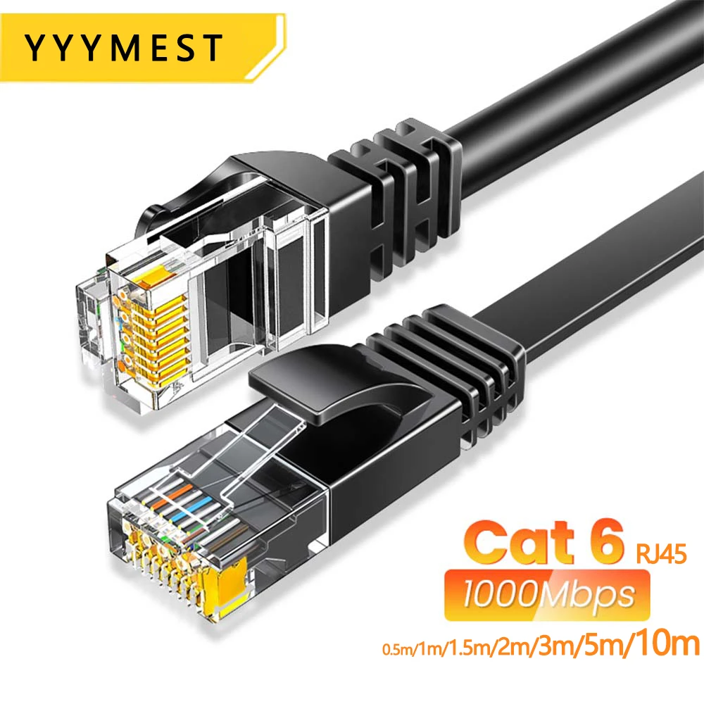 Cat6 Ethernet-Kabel Cat6 Flat Lan UTP Netzwerk-Patchkabel für PS PC Internet Modem Router Gigabit Cat 6 Rundkabel Ethernet
