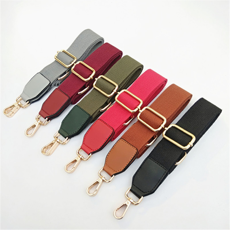 Correas anchas de hombro, correas de algodón de Color sólido, correa de cuero Pu ajustable para bolso de mensajero, suministros de accesorios