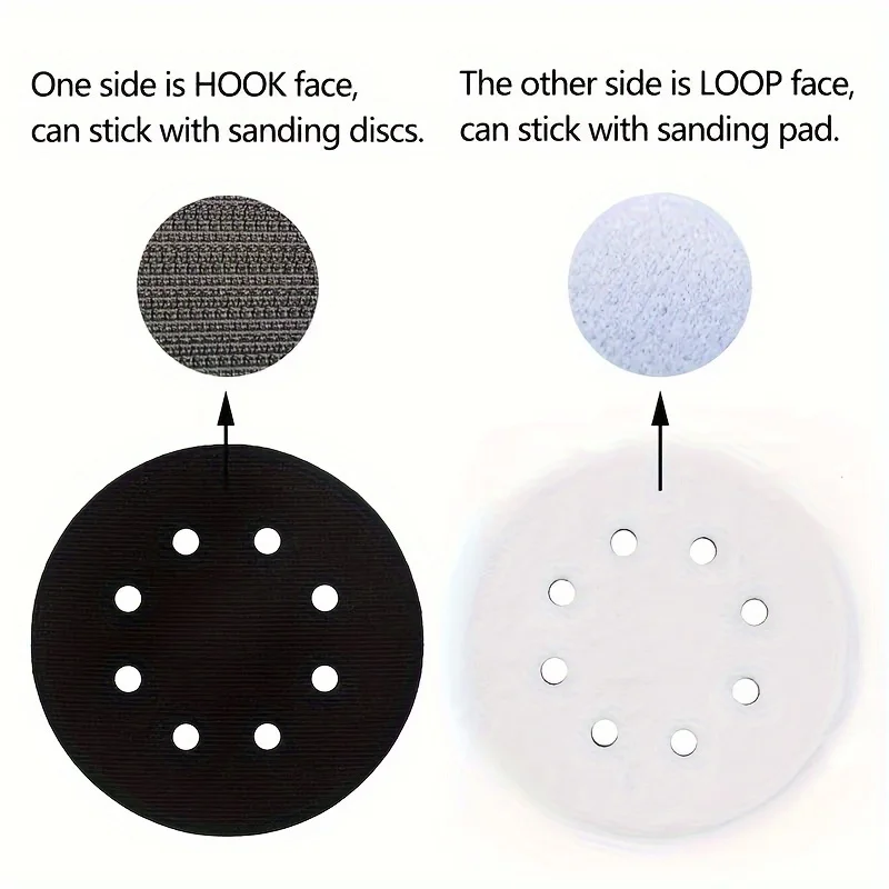 2 Pack Interface Pad 5 Inch 8 Holes Hook and Loop Soft Sponge Cushion Buffer Pads for Sanding Disc 125mm Orbital Sander Pads