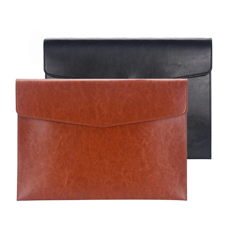 A6 A5 A4 Leather File Folder Data Package Document Bag Fashion Briefcase Data Contract Bill File Bag School Office Supplies