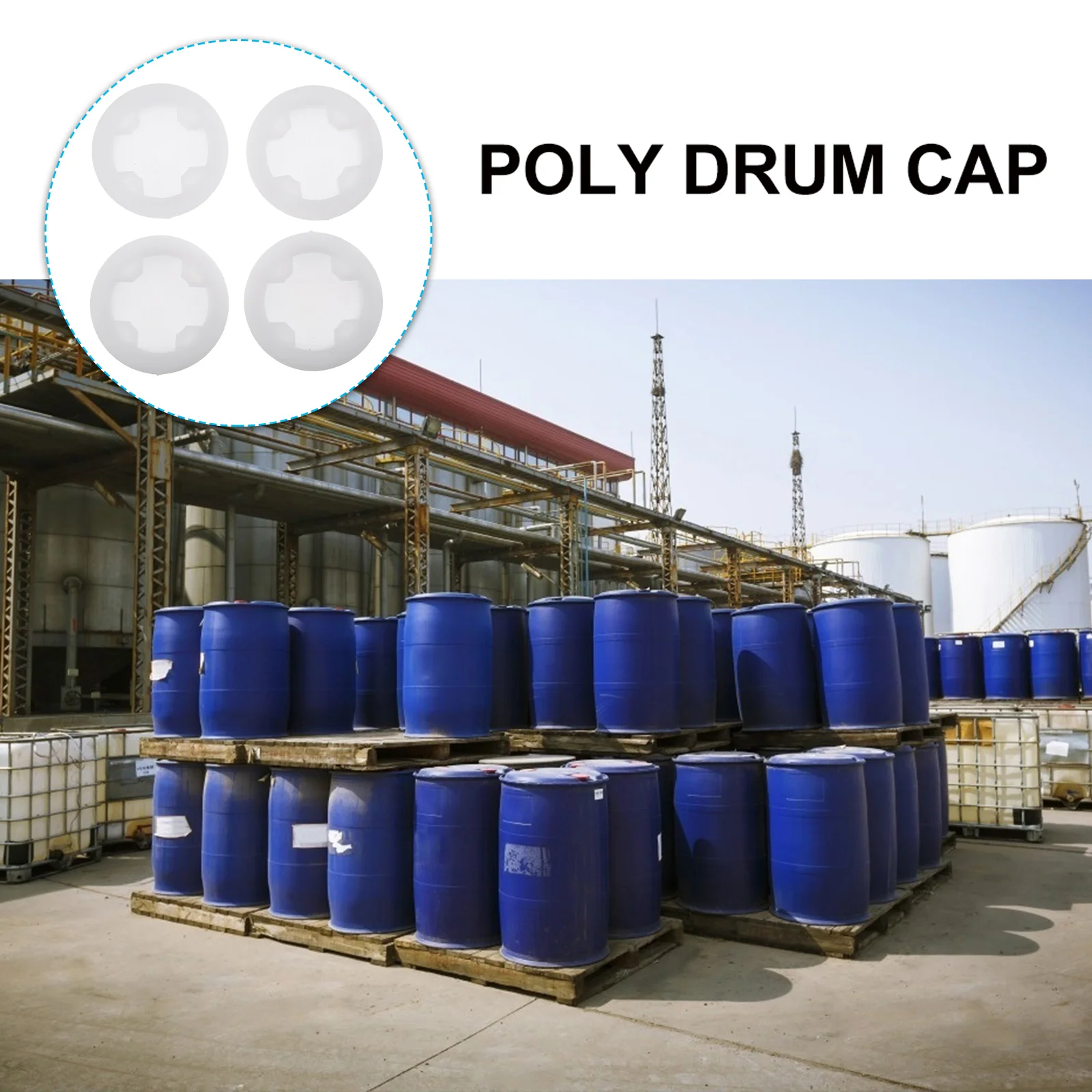 4 Pcs Cover Multiple Use Drum Cap Stable Seal Roller Lid Caps Liquid Plastic Barrel Bung Oil Lids