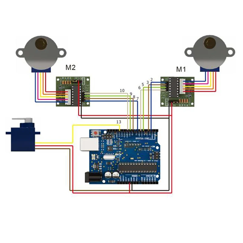 Zeichnen Sie den Wandmalerei-Roboter mit Kabelplotter für Arduino Robot Maker Project Kit Polar Graph mit Motor, programmierbares Spielzeug-DIY-Kit