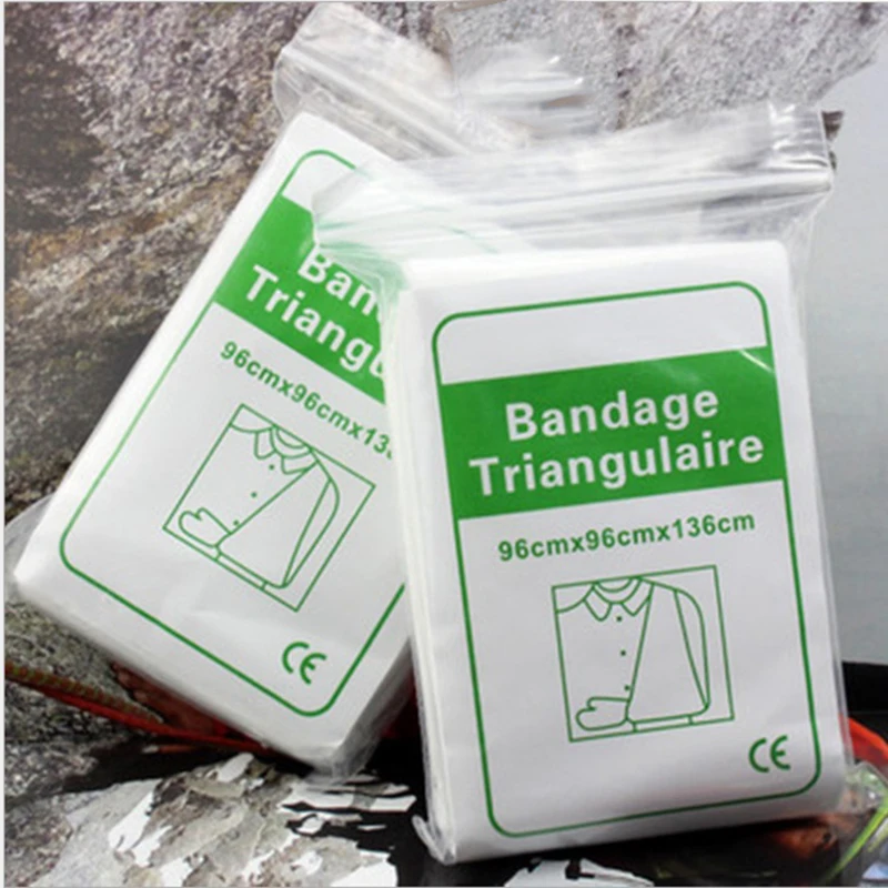 Outdoor Emergency Self-rescue Survival Triangular Bandage Bandaging Hemostatic Non-woven Fabric 96x96x136cm