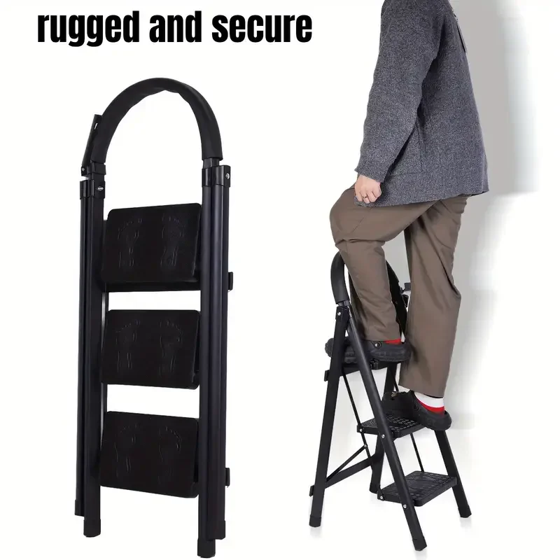 Household ladder, folding and retractable, multi-functional indoor staircase