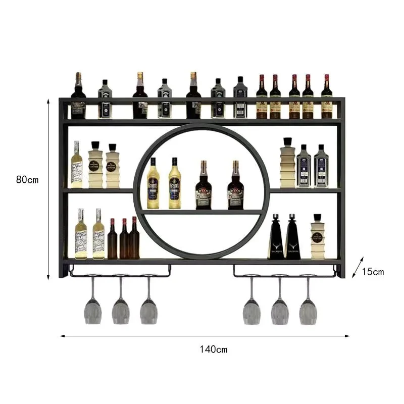 Antiker Luxus-Weinschrank, Buffet, stehend, Ausstellungsecke, Weinschrank, Whisky-Buffet, draußen, Metall, Estante, Bar-Dekoration
