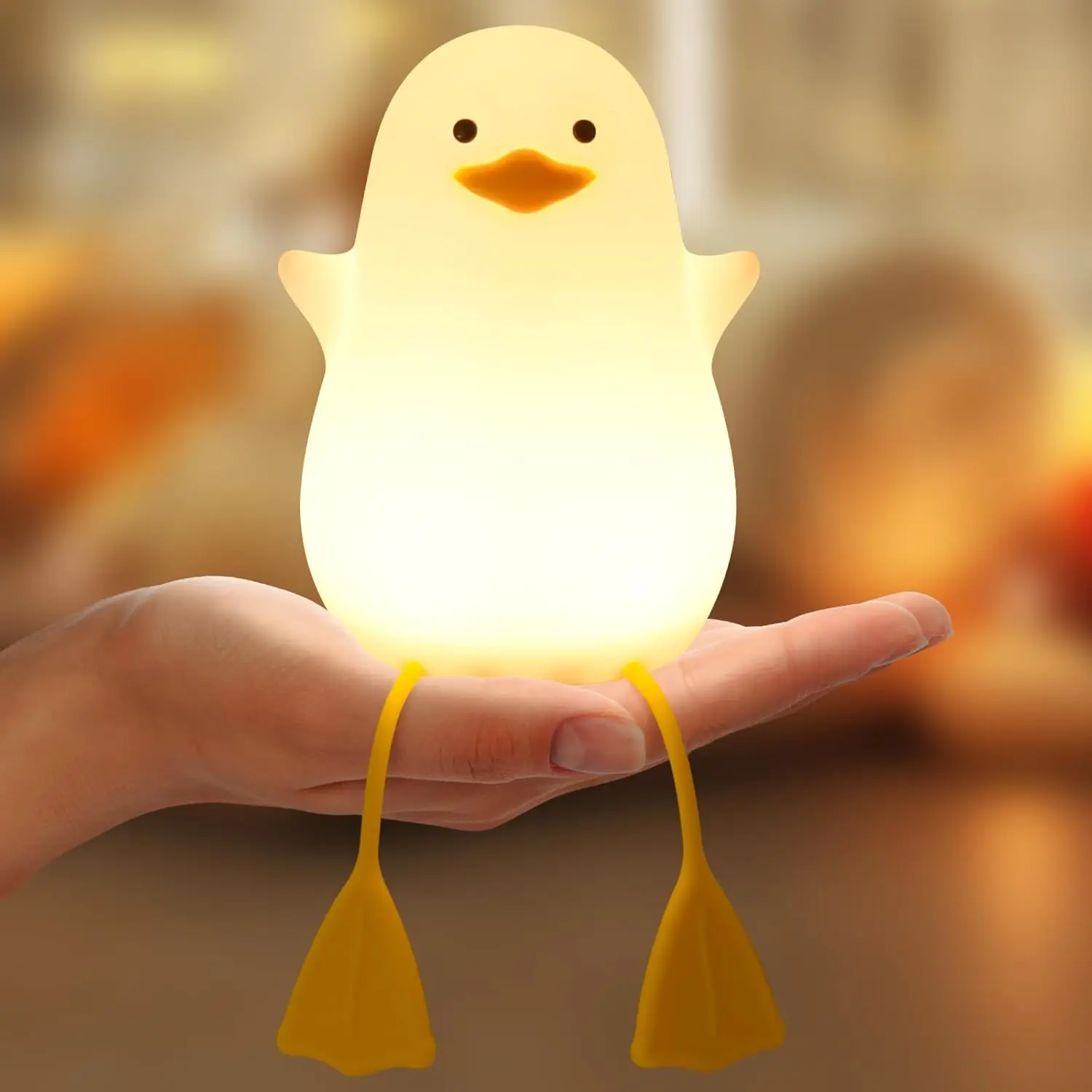 Enten-Nachtlicht, LED-Squishy-Entenlampe, dimmbar, Nachtlicht für Kinderzimmer, wiederaufladbar, Nachttisch-Touch-Lampe für Stillzimmer-Dekoration