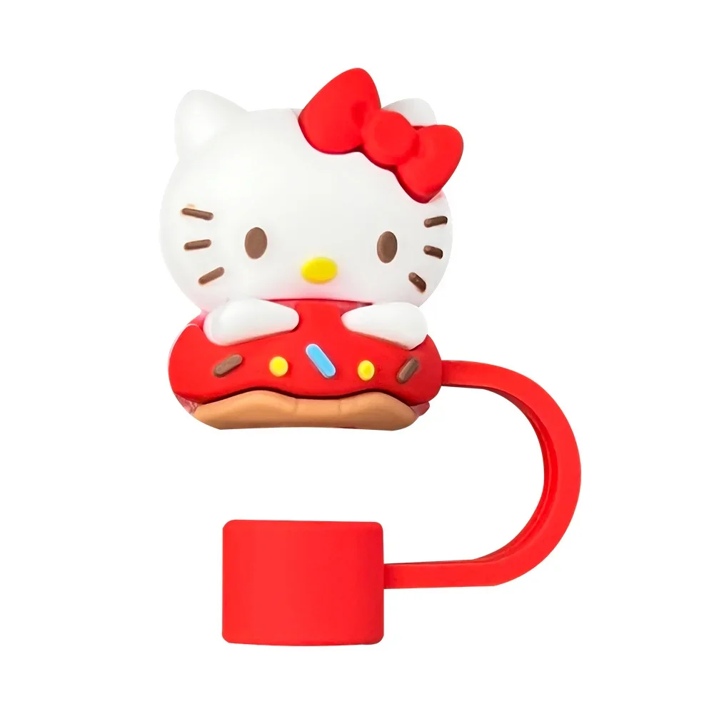4 Stück 10 mm HelloKitty Stroh-Abdeckkappe, staubdicht, wiederverwendbar, Strohspitzen, Deckel für Stanley Cup, auslaufsicher, staubdicht, Strohhalme-Abdeckung