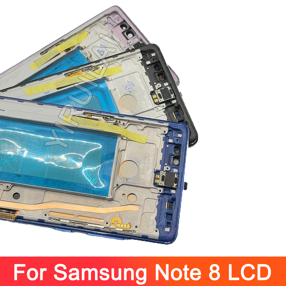 Pantalla TFT probada para Samsung Galaxy Note 8 N950 N950F N9500, montaje de digitalizador con pantalla táctil LCD, piezas de repuesto con marco